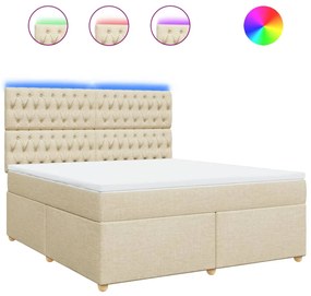 ΚΡΕΒΑΤΙ BOXSPRING ΜΕ ΣΤΡΩΜΑ ΚΡΕΜ 180X200 ΕΚ. ΥΦΑΣΜΑΤΙΝΟ 3293671