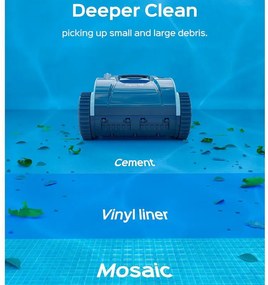 Ασύρματο ρομπότ καθαρισμού πισίνας Wybot Osprey 700 (X100), Li-Ion 8800 mAh, Για έως 80 m2, Αυτονομία έως 110 λεπτά, Αυτόματη αναστροφή, Αυτοπαρκάρει, Λευκό/Μαύρο