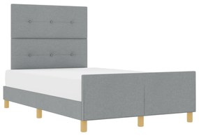 vidaXL Κρεβάτι Φωτεινό Γκρι 120x190 εκ Υφάσματος