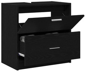 vidaXL Ντουλάπι Νεροχύτη Μαύρη Οξυά 59 x 37 x 59 cm Επεξεργασμένο ξύλο