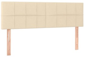 Κρεβάτι Boxspring με Στρώμα Κρεμ 140x190 εκ. Υφασμάτινο - Κρεμ