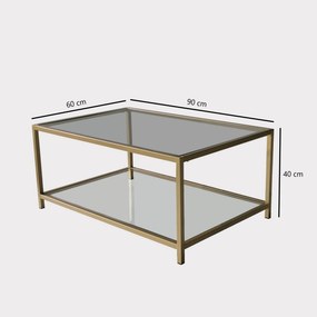Τραπεζάκι Σαλονιού Χρυσό BOFRE 90x60x40