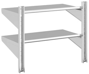 vidaXL Ράφι Τοίχου 2 Επιπ. Ασημί 75x40x60 εκ. Ανοξείδωτο Ατσάλι