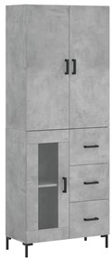 vidaXL Ντουλάπι Γκρι Σκυροδέματος 69,5x34x180 εκ. Επεξεργασμένο Ξύλο
