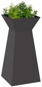 vidaXL Γλάστρα Πυλώνας 2 pcs Μαύρο 35 x 35 x 73 εκ. Ατσάλι