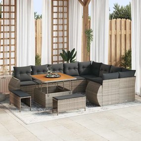 vidaXL Σετ Καναπέ Κήπου 12 pcs Γκρι συνθετικό ρατάν