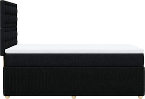 vidaXL Κρεβάτι Boxspring με Στρώμα Μαύρο 90x200 εκ. Υφασμάτινο