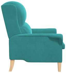 vidaXL Πολυθρόνα Τιρκουάζ 76 x 94 x 102 εκ Βελούδο