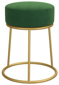 vidaXL Στρογγυλό Σκαμπό Hocker Πράσινο Βελούδινο