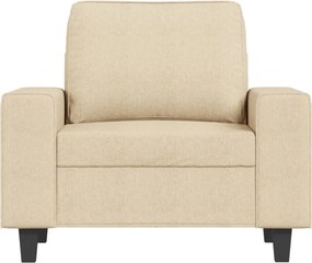 vidaXL Πολυθρόνα Κρεμ 60 εκ. Υφασμάτινη