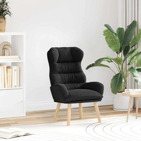 vidaXL Χαλαρωτική Καρέκλα Μαύρος Όπως Μαλλί