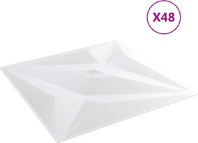 vidaXL Πάνελ τοίχου Αστέρι 12 pcs Λευκό αστέρι 50 x 50 cm Φελιζόλ XPS