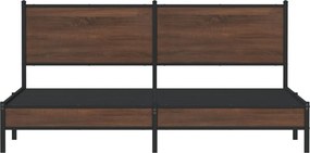 vidaXL Σκελετός Κρεβ. Χωρίς Στρώμα Καφέ Δρυς 180x200 εκ. Μεταλλικό
