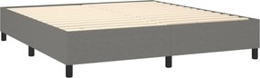 vidaXL Κρεβάτι Boxspring με Στρώμα Σκούρο Γκρι 180x200 εκ Υφασμάτιν
