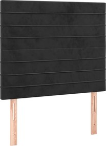 vidaXL Κεφαλάρι Μαύρο Βελούδινο 90x5x118/128 εκ.