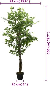 vidaXL Δέντρο Μπαμπού Τεχνητό 1260 Κλαδιά Πράσινο 200 εκ.