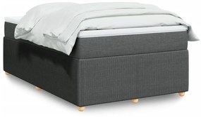 Κρεβάτι Boxspring με Στρώμα Σκούρο Γκρι 120x190 εκ Υφασμάτινο