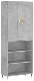 vidaXL Ντουλάπι Γκρι Σκυροδέματος 69,5x34x180 εκ. Επεξεργασμένο Ξύλο