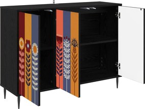 vidaXL Πλαϊνό γραφείο ESSEN Μαύρη Δρυς 102 x 33 x 76 εκ.
