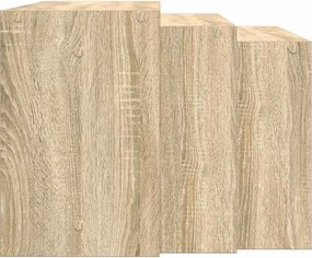 vidaXL Τραπεζάκια Ζιγκόν 3 τεμ. Sonoma Δρυς από Επεξεργασμένο Ξύλο