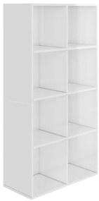 vidaXL Ραφιέρα/Βιβλιοθήκη Γυαλιστερό Λευκό 66x30x130 εκ. Επεξ. Ξύλο