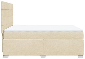 ΚΡΕΒΑΤΙ BOXSPRING ΜΕ ΣΤΡΩΜΑ ΚΡΕΜ 140X200 ΕΚ. ΥΦΑΣΜΑΤΙΝΟ 3290516