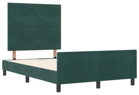 vidaXL Κρεβάτι Σκελετός Σκούρο Πράσινο 120x200 εκ. Βελούδο