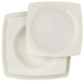 Σερβίτσιο Πιάτα Φαγητού Quadro (Σετ 72Τμχ) 55.000.30 White Cryspo Trio 72 τμχ Porcelain