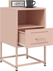 vidaXL Κομοδίνα 2 τεμ. Ροζ 36x39x60,5 εκ. από Χάλυβα