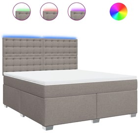 vidaXL Κρεβάτι Boxspring με Στρώμα Taupe 180x200 εκ. Υφασμάτινο