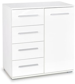 Σιφονιέρα Houston A101, Γυαλιστερό λευκό, Άσπρο, Με συρτάρια και ντουλάπια, Αριθμός συρταριών: 4, 82x77x40cm, 36 kg | Epipla1.gr