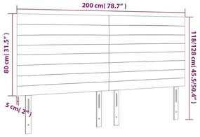 Κεφαλάρια Κρεβατιού 4 τεμ. Μαύρο 100x5x78/88 εκ. Υφασμάτινο - Μαύρο