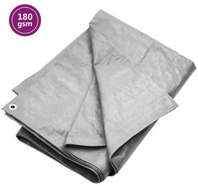 VidaXL Μουσαμάς Γκρι 180 γρ./μ.² 8x10 μ. από HDPE