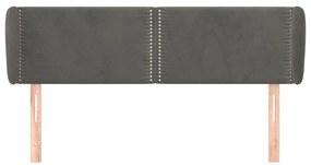 Κεφαλάρι με Πτερύγια Σκούρο Γκρι 147x23x78/88 εκ. Βελούδινο 3117053