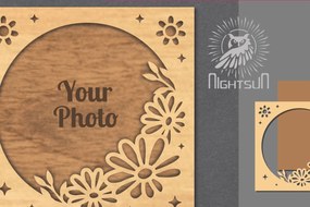 Intra απο ξύλο plywood  Χρώμα wenge 3mm-4mm πάχος - Κορνίζα φωτογραφιών Flowers 4 Δίασταση 20x25 cm INTRAFABR-94750131