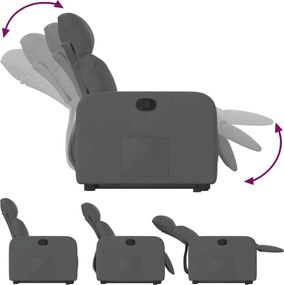 vidaXL Πολυθρόνα Ανακλινόμενη με Ανύψωση Σκούρο Γκρι Υφασμάτινη