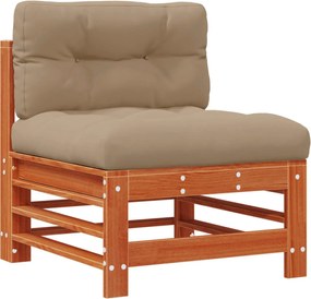 vidaXL Σετ Ξαπλώστρας Κήπου 7 pcs Κερωμένο Καφέ Στερεό πεύκο