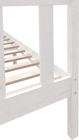 vidaXL Πλαίσιο Κρεβατιού Λευκό 135 x 190 εκ. Μασίφ Πεύκο Double