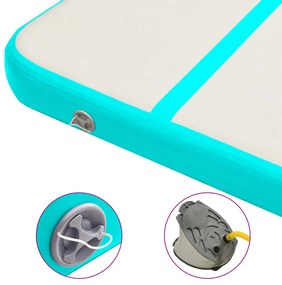 vidaXL Στρώμα Ενόργανης Φουσκωτό Πράσινο 500x100x15 εκ. PVC με Τρόμπα