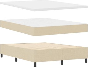 vidaXL Κρεβάτι με ελατήρια με στρώμα Κρεμ 140 x 190 cm ύφασμα