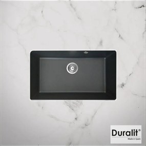 Duralit KZ075U Negro Grafito Υποκαθήμενος Συνθετικός Νεροχύτης Με 1 Γούρνα 76x50 cm