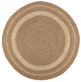 Χαλί Jute-Βαμβακερό Boho Στρογγυλό 150εκ. Καφέ-Natural iliadis 90152