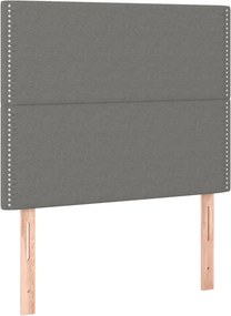 vidaXL Κρεβάτι Boxspring με Στρώμα &amp; LED Σκ.Γκρι 90x200 εκ. Υφασμάτινο