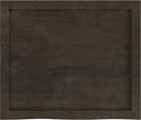 vidaXL Πάγκος Μπάνιου Σκούρο Καφέ 60x50x(2-4) εκ. Επεξεργ. Μασίφ Ξύλο