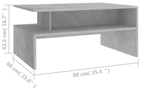 ΤΡΑΠΕΖΑΚΙ ΣΑΛΟΝΙΟΥ ΓΚΡΙ ΣΚΥΡΟΔΕΜΑΤΟΣ 90X60X42,5 ΕΚ. ΜΟΡΙΟΣΑΝΙΔΑ 803258