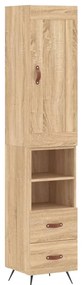 vidaXL Μπουφές Sonoma δρυς 34,5 x 34 x 180 εκ. από Επεξεργασμένο Ξύλο