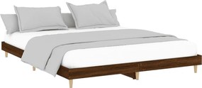 vidaXL Πλαίσιο Κρεβατιού Χωρ. Στρώμα Καφέ Δρυς 200x200 εκ Επεξ. Ξύλο