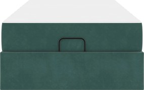vidaXL Σκελετός κρεβατιού με στρώμα 2 pcs Πράσινο Βελούδο