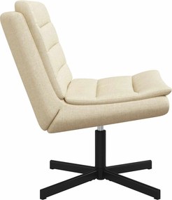 vidaXL Περιστρεφόμενη καρέκλα Κρεμ 63 x 75 x 76 εκ ύφασμα
