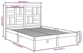 vidaXL Πλαίσιο Κρεβατιού 160 x 200 εκ. από Μασίφ Ξύλο